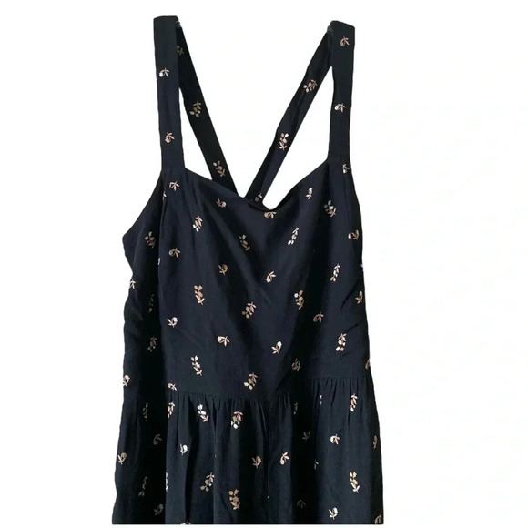 MADEWELL | Black Cottagecore Toss Smocked Cropped Wide Leg Jumpsuit Size 2 - Picture 6 of 8